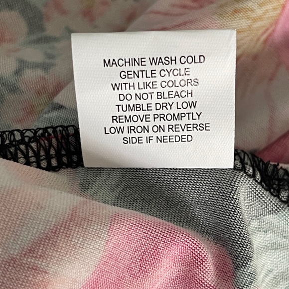 NY Collection Women’s Black Floral Dress Size Large - Picture 5 of 7